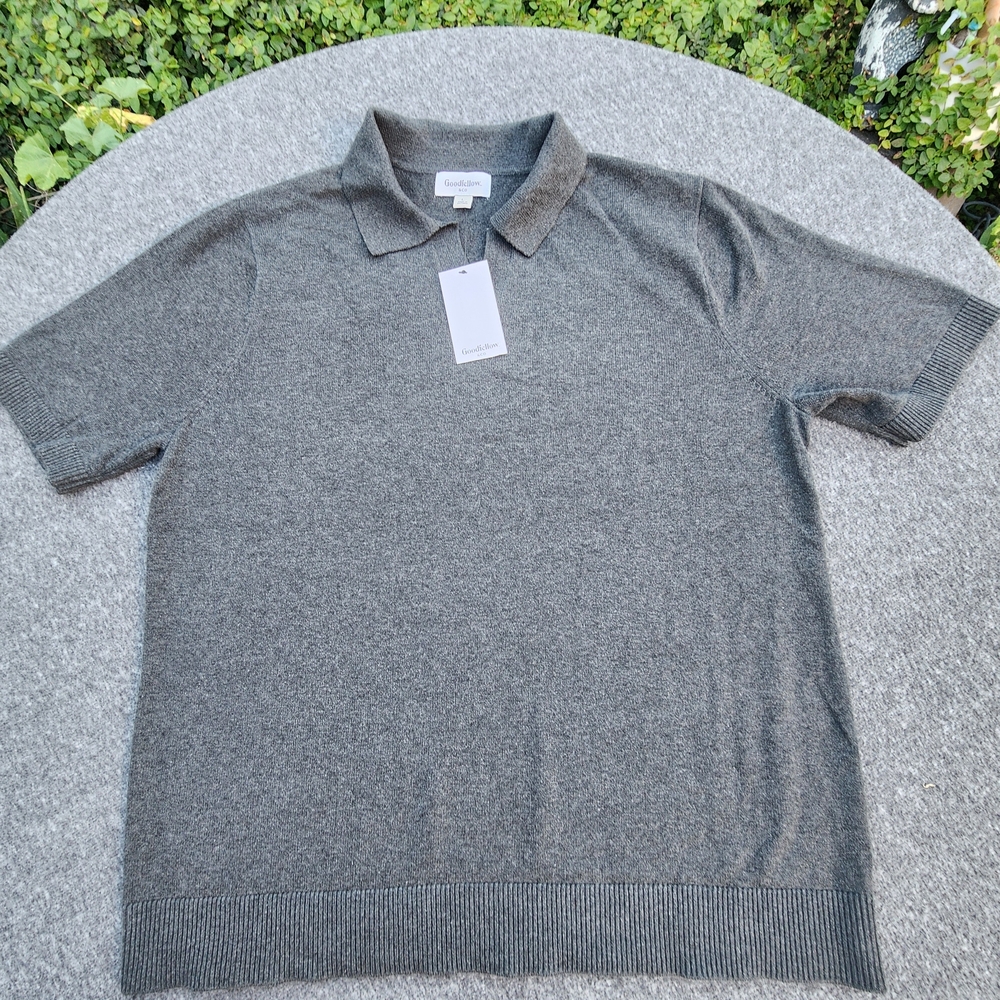 Goodthreads Men's Short Sleeve Polo Shirt - Gray